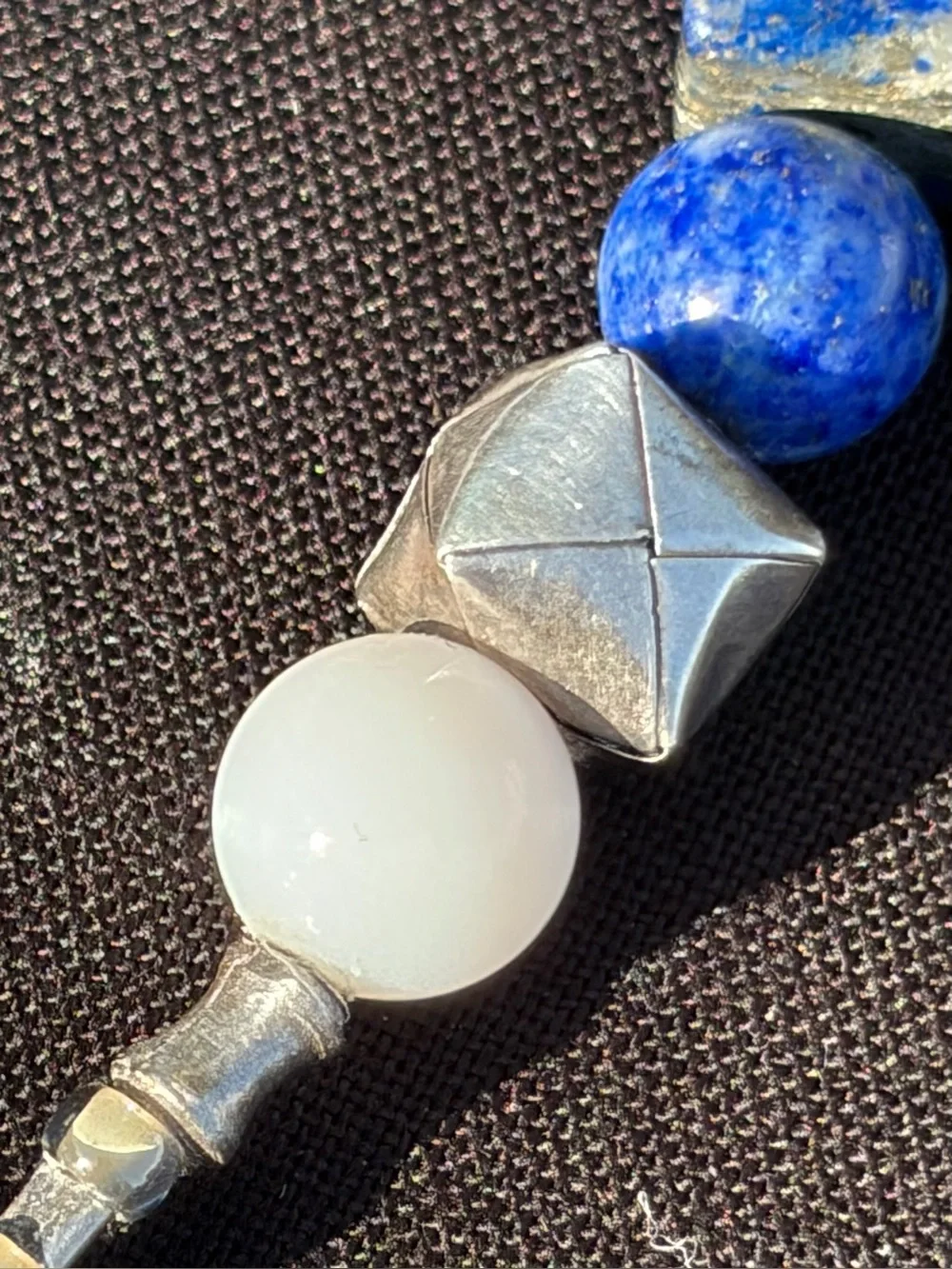 Lapis Lazuli, Quartz, .925 Artisan Hand Crafted Bracelet